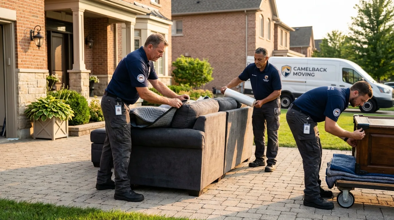 Large estate moving crew wrapping furniture in Nags Head, NC