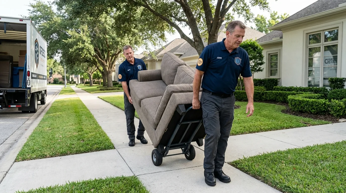 Local residential moving crew loading furniture in Nags Head, NC